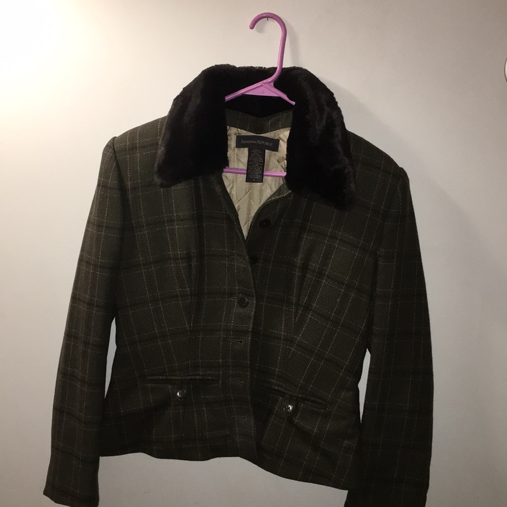 🎀EUC silk/wool Banana Republic blazer🎀